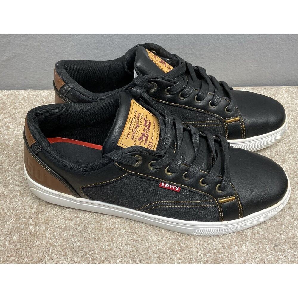 Levis 501 Mens Shoes 51767441A Size 9.5 Black,Brown Lace Up Low Top
